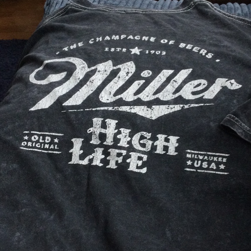 Miller High Life cropped distressed Tshirt
